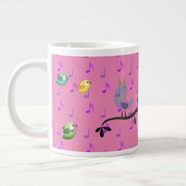 Birds Singing Giant Coffee Mug (Left)