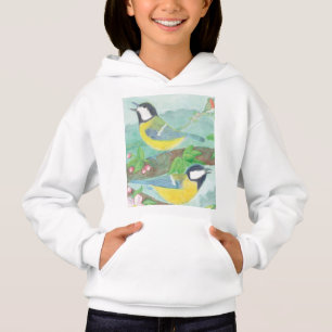 Birds singing on a blossoming tree branch  hoodie