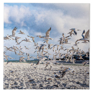 Birds soaring ceramic tile