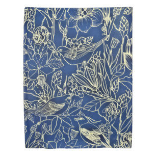 Birds Spring Floral Blossom Blue Glitter Duvet Cover