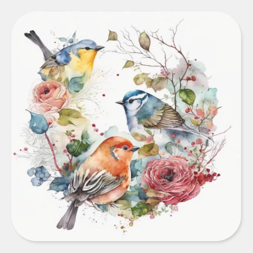 Birds Square Sticker
