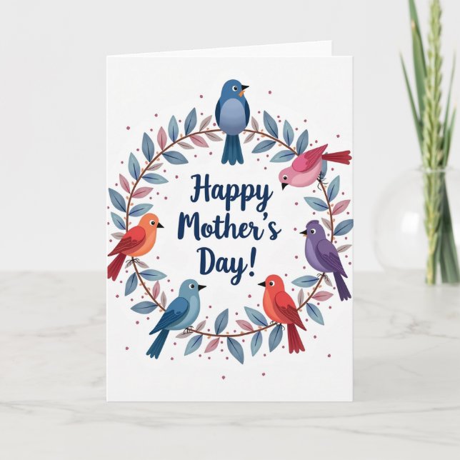 Birds Sweet Mothers Day Wish Card (Front)