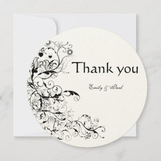 Birds & Swirls Wedding Thank You Card