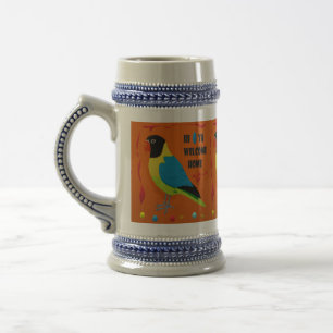 BIRDS THEME PARROT ART PICTURE COLORS MIXED BEER STEIN
