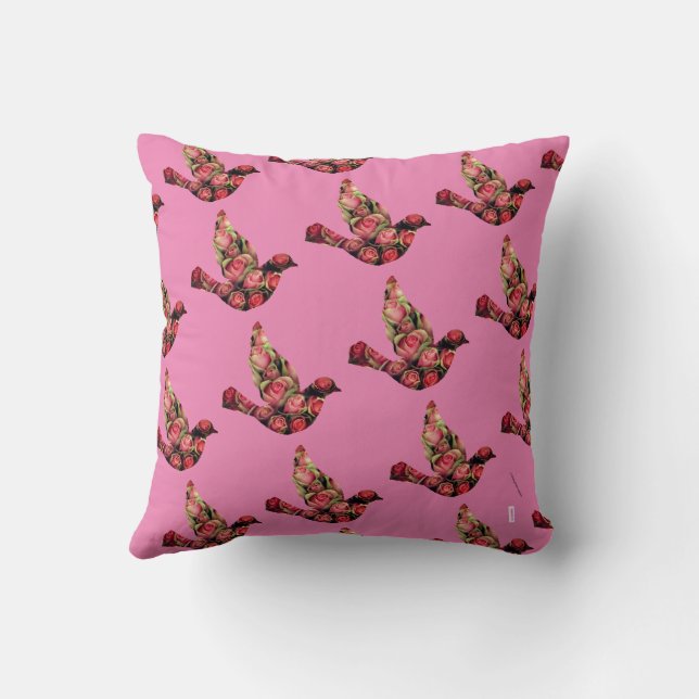 Birds Throw Pillow (Back)