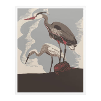 Birds Together, Herons Acrylic Wall Art, 16" x 20" Print