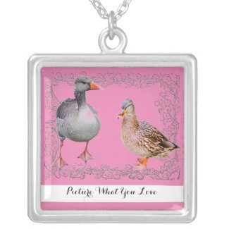 Birds Together Silver Plated Necklace