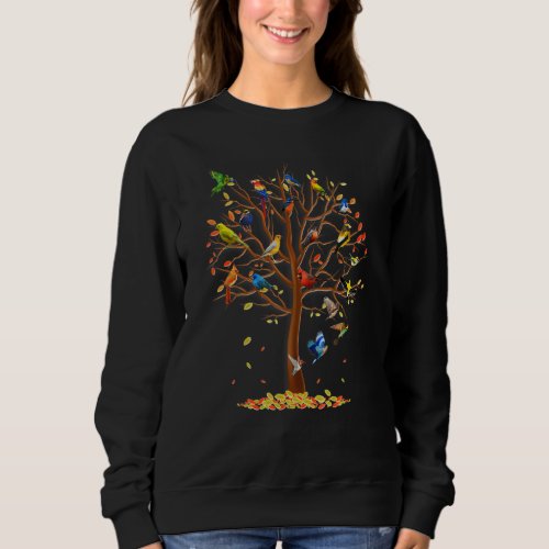 Birds Tree Beautiful Birdwatching Ornithologist Bi Sweatshirt