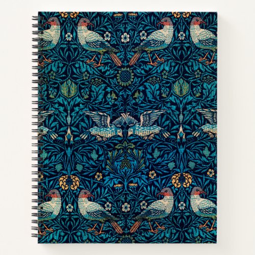 Birds Vintage Floral Pattern by William Morris Notebook