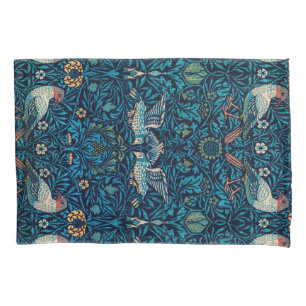 Birds (Vintage Floral Pattern) (by William Morris) Pillow Case