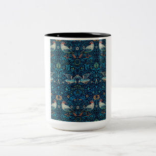 Birds (Vintage Floral Pattern) (by William Morris) Two-Tone Coffee Mug