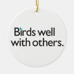 Birds Well with Others Ceramic Ornament