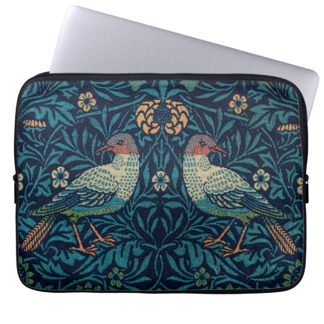 Birds William Morris. Blue animal vintage pattern  Laptop Sleeve (Front)