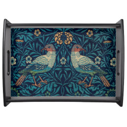 Birds William Morris. Blue animal vintage pattern Serving Tray