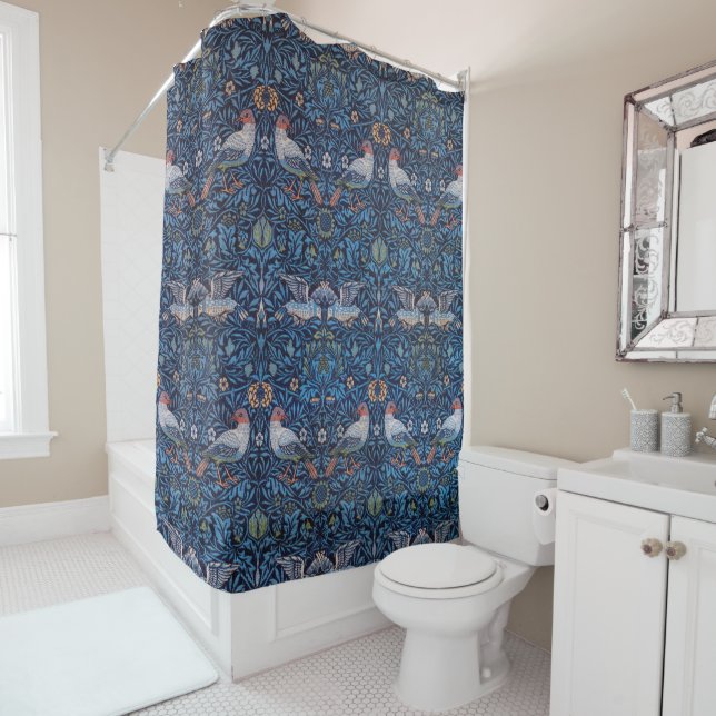 Birds, William Morris Shower Curtain (In Situ)