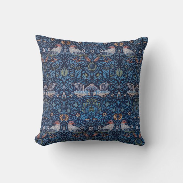 Birds, William Morris Throw Pillow (Front)