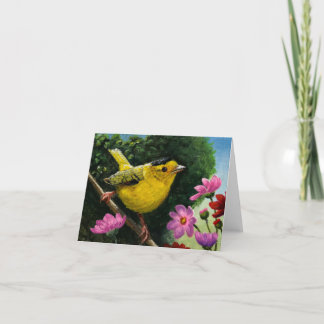 Birds- Wilson's Warbler Letterpress Thank You Card