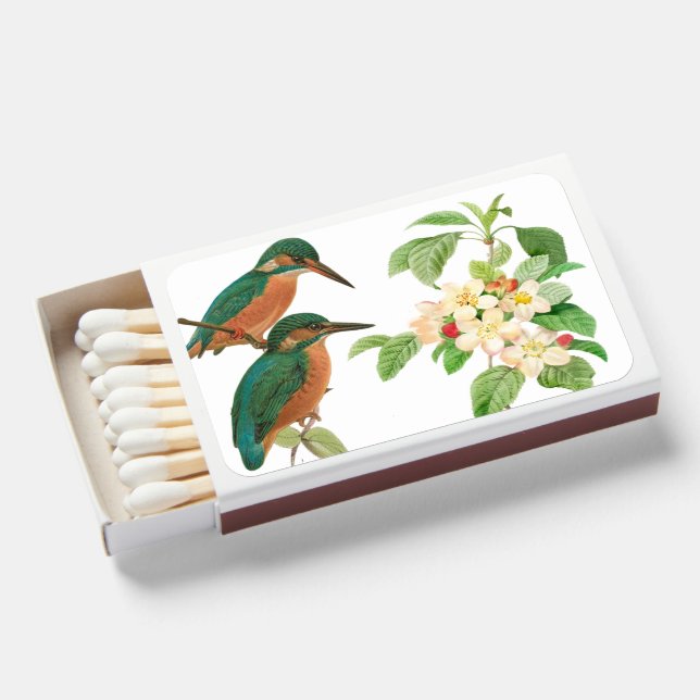 Birds with a Blooming Apple Branch Matchboxes (Front Open)