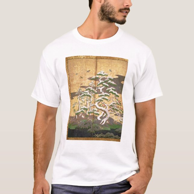 Birds with Autumn and Winter flowers T-Shirt (Front)