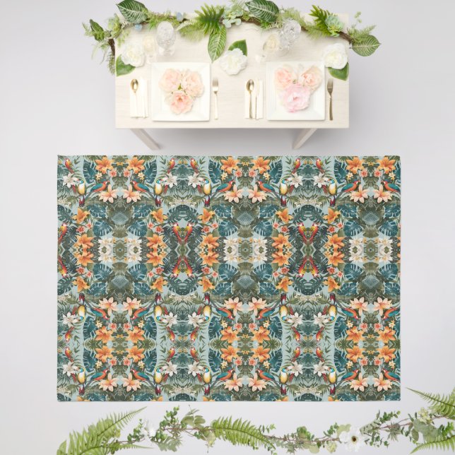 Birds with Flower Tree Outdoor Rug (Insitu (Wedding 2))