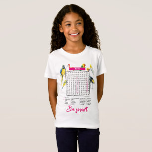 "Birds Word Search for Girls" "Fun & Smart " T-Shirt