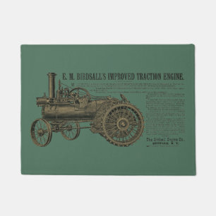 Birdsall's Steam Engine Traction Engine 1889 Farm Doormat