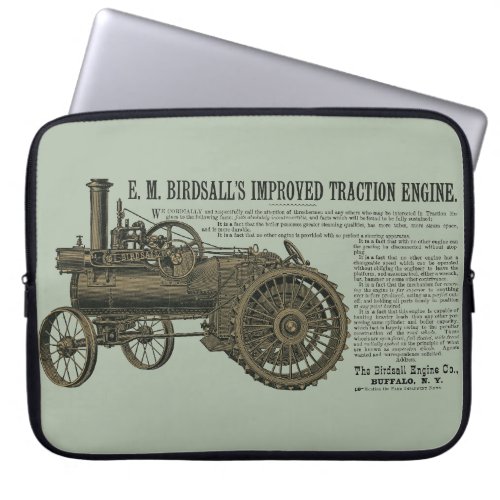 Birdsalls Steam Engine Traction Farm Farming 1889 Laptop Sleeve