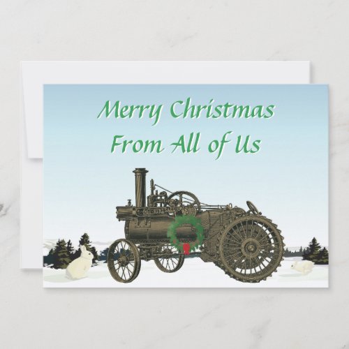 Birdsalls Steam Traction Engine 1889 Farm Tractor Holiday Card