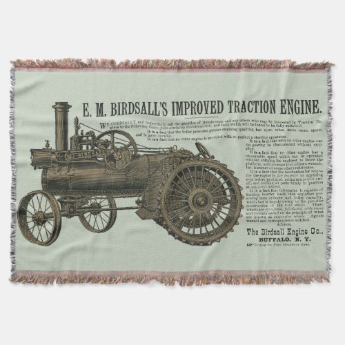 Birdsalls Steam Traction Engine 1889 Farm Tractor Throw Blanket