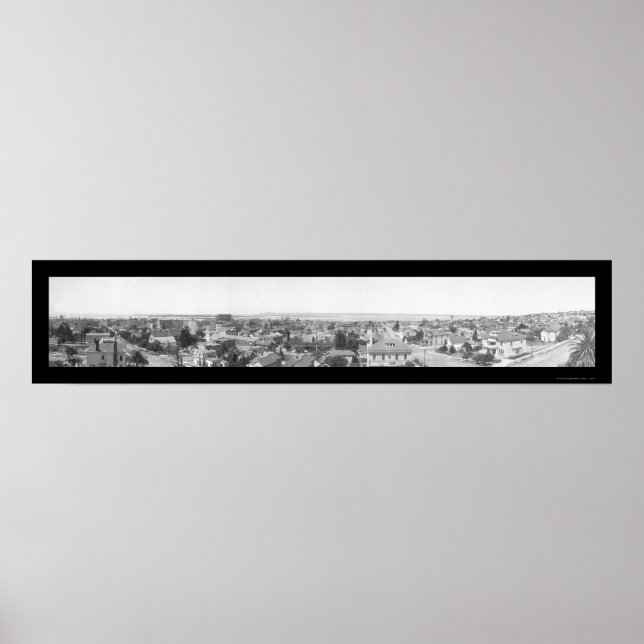 Birdseye San Diego CA Photo 1908 Poster (Front)