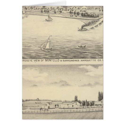 Birdseye view of Montello Cards (Front)