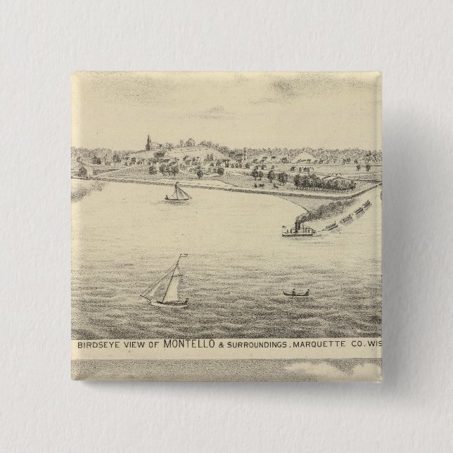 Birdseye view of Montello Pinback Button (Front)