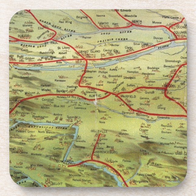 Birdseyes View Great Plains Coaster (Front)