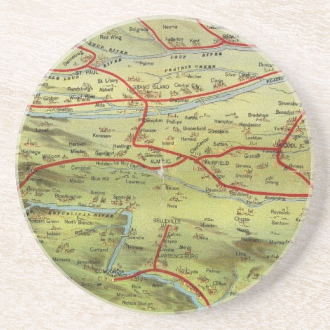 Birdseyes View Great Plains Drink Coaster (Front)