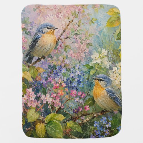 Birdsong Among Blossoms Baby Blanket