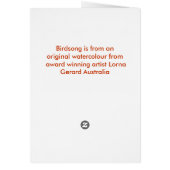 Birdsong Cards (Back)