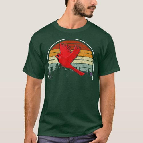 Birdwatcher Bird Lover Nature Bird Retro Red Cardi T_Shirt