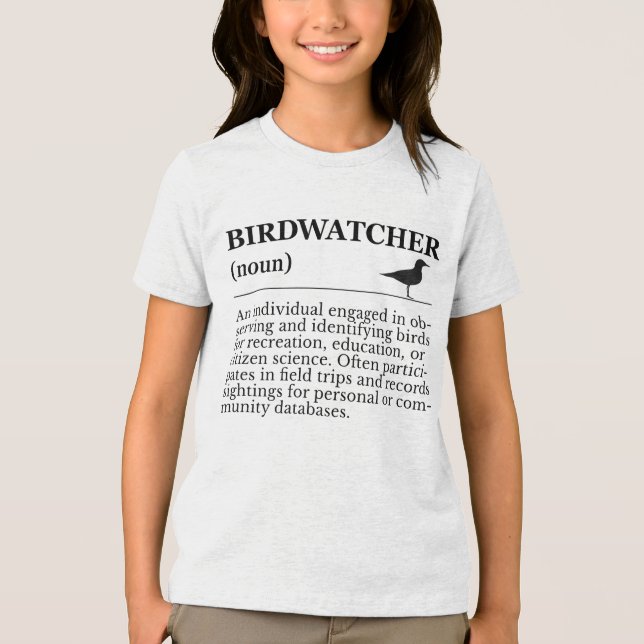 Birdwatcher Definition Observation Identification Tri-Blend Shirt (Front)