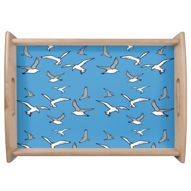 Birdwatcher Gift Idea - a Flock of Seagulls on a Serving Tray (Front)