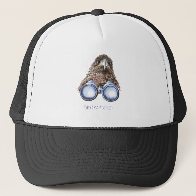 Birdwatcher Hawk Bird Watching You Humor Trucker Hat (Front)