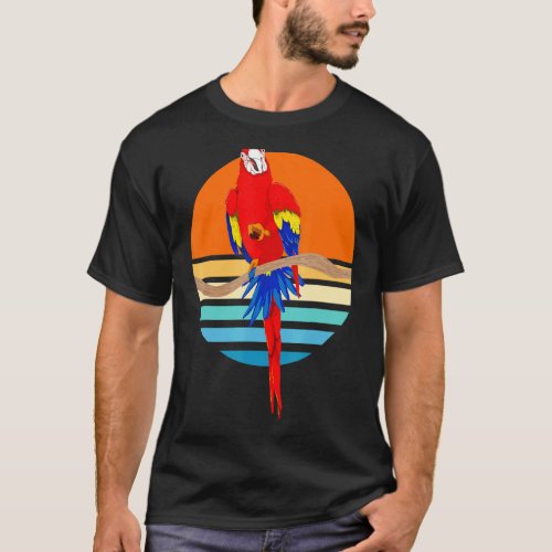 Birdwatching Jungle Animal Exotic Bird Retro Macaw T_Shirt