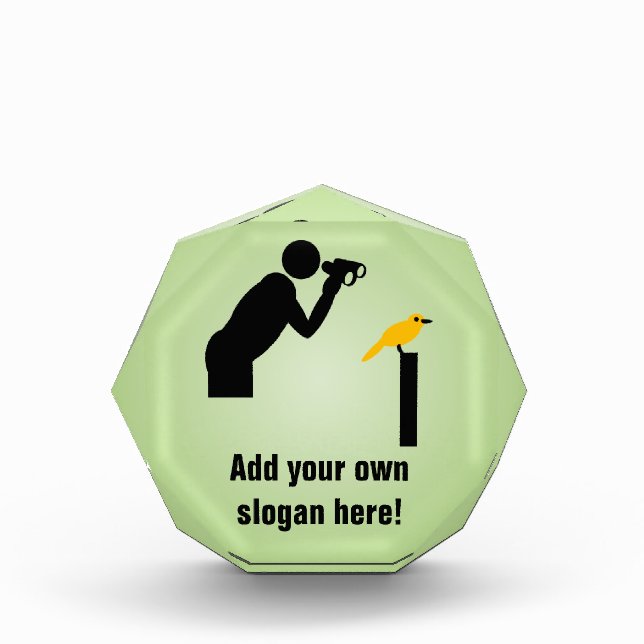 Birdwatching / Ornithologist - Fun Customizable Acrylic Award (Front)