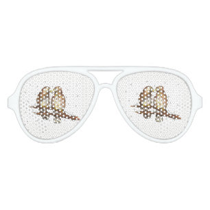 Birdwatching Winter Love Birds Christmas Snow Aviator Sunglasses