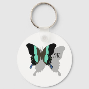 Birdwing Butterfly Shadow Monogram Keychain