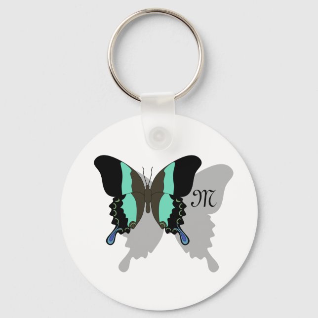Birdwing Butterfly Shadow Monogram Keychain (Front)