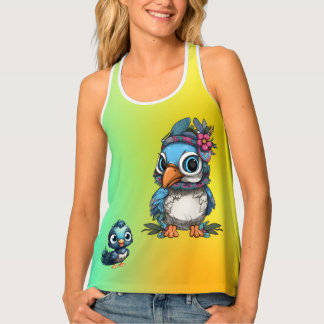 Birdy-fashionista and her Son  Tank Top
