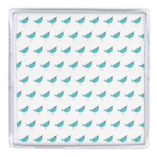 Birdy   silver finish lapel pin