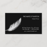Birdy white feather business card