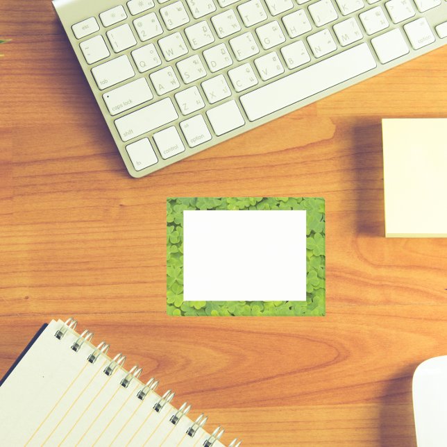 Birght Green Shamrocks Floral Post-it Notes (In Situ)