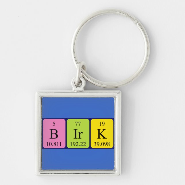 Birk periodic table name keyring (Front)
